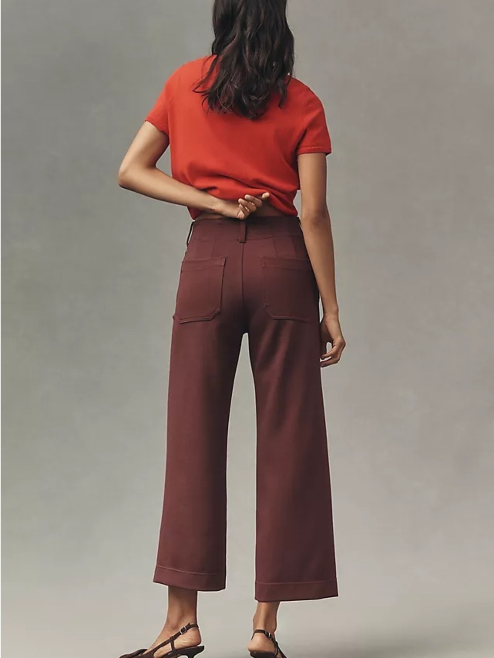 Maeve The Colette Ankle Crop Pants in Dusty Rose